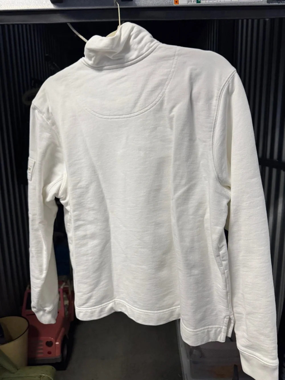 Eddie Bauer White Quarter-Zip Crewneck Sweater - Picture 4 of 8
